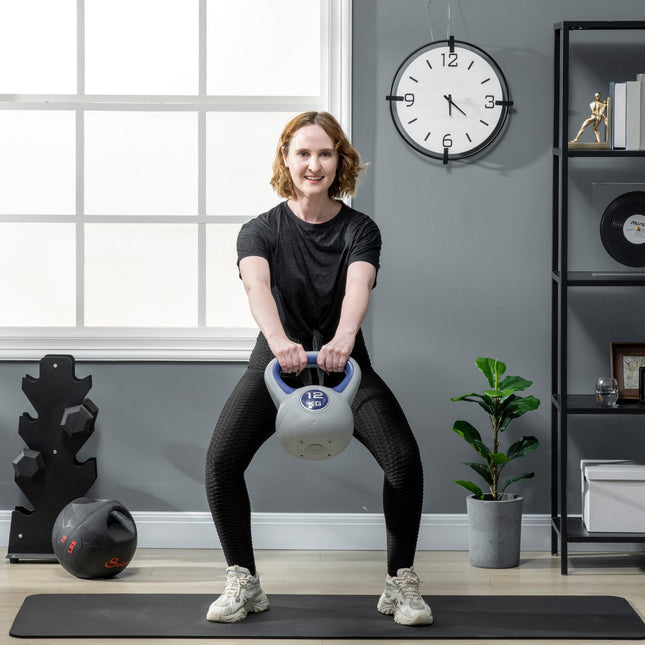 12 kg Blue Kettlebell for strength training and fitness