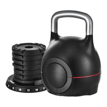 Kettlebell, Adjustable 7 Levels 2–20 kg, ABS Aluminum
