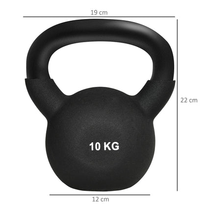 Kettlebell 10 Kg, Neoprene coated cast iron, floor friendly