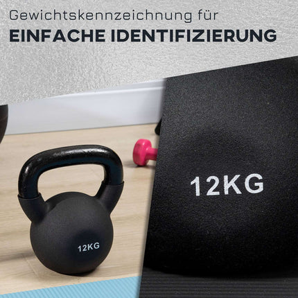 Kettlebell 12 Kg, Neoprene coated cast iron, floor friendly