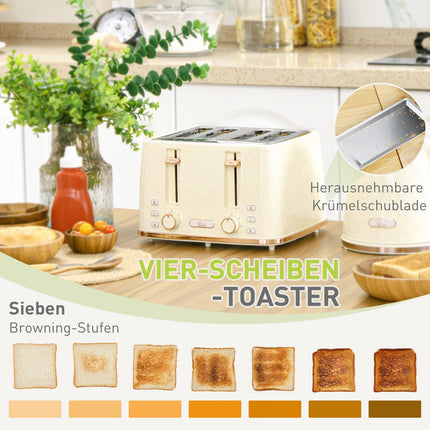 Kettle and toaster set - 1.7 l, 4 slices, 7 browning levels