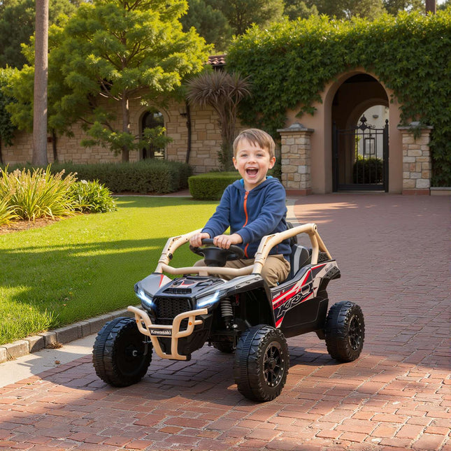 Kids 12V Electric Off-Road Vehicle, Remote, LED, Yellow