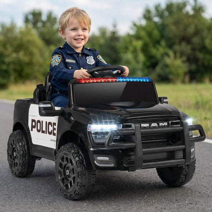 Kids 12V Electric Police Car with Remote, Siren, Lights
