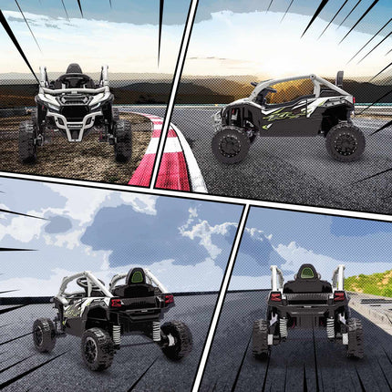 Kids 12V Electric Ride-On Car with Remote, Gray
