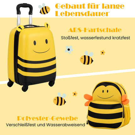 Kids' 2-Piece Luggage Set – Trolley & Backpack, ABS Shell
