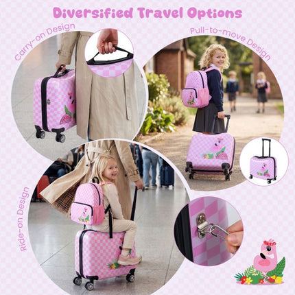Kids 2-Piece Ride-On Carry-On Luggage Set, Backpack