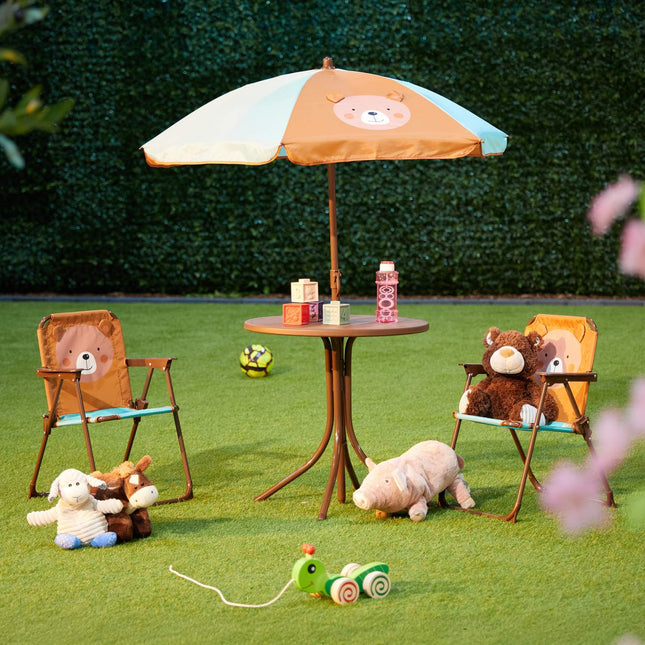 Kids' 4-Piece Outdoor Furniture Set with Parasol