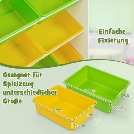 Kids' 4-Tier Toy Storage Shelf with 8 Bins, 2 Shelves