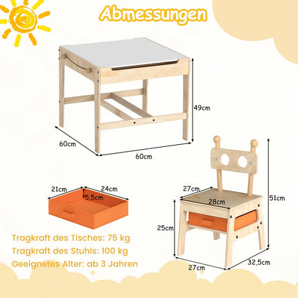 Kids' 4-in-1 Activity Table Set with Robot Chairs
