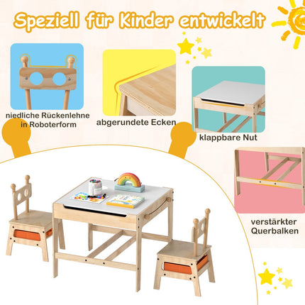 Kids' 4-in-1 Activity Table Set with Robot Chairs