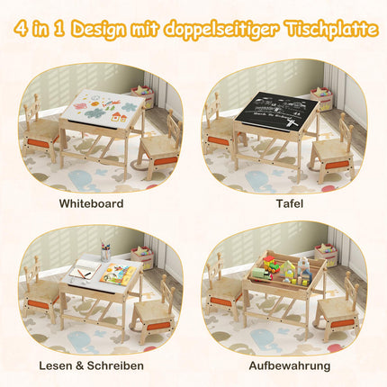 Kids' 4-in-1 Activity Table Set with Robot Chairs