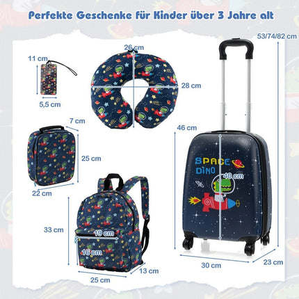 Kids' 5-Piece Luggage Set with 16"" Suitcase & Backpack