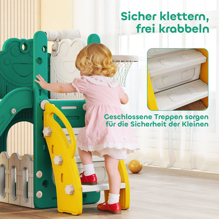Kids' 5-in-1 Slide Set with Telescope & Basketball Hoop