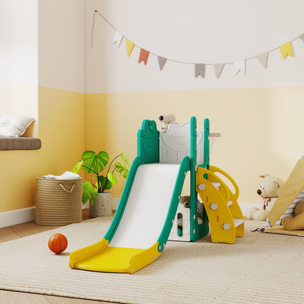 Kids' 5-in-1 Slide Set with Telescope & Basketball Hoop