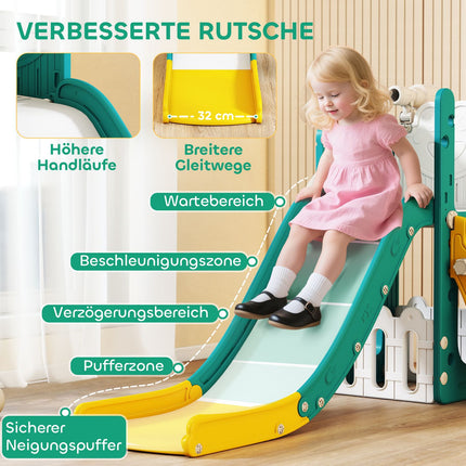 Kids' 5-in-1 Slide Set with Telescope & Basketball Hoop