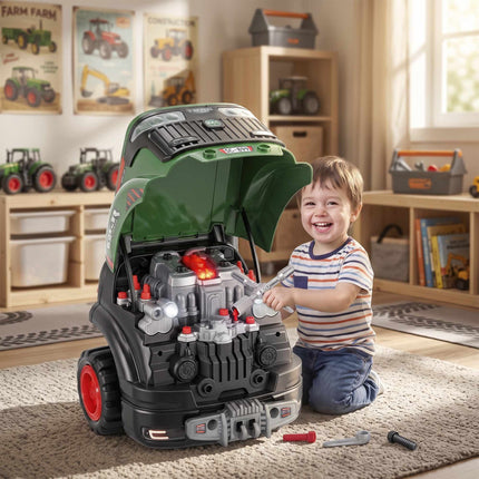 Kids' 60-Piece Toy Car Repair Set with Lights & Sounds