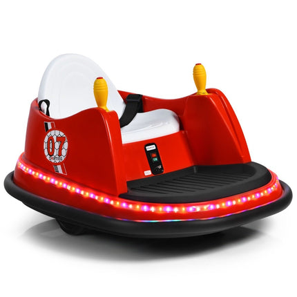 Kids' 6V Electric Bumper Car with Lights, Red, 57x75x42 cm