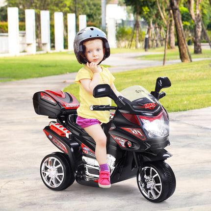 Kids 6V Electric Motorcycle, 3-Wheel, Music, LED