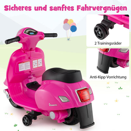 Kids' 6V Electric Motorcycle with LED Headlight, Pink