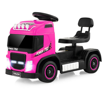 Kids 6V Electric Ride-On Truck, Adjustable Seat, Pink
