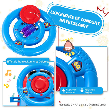 Kids 6V Ride-On Train With 16-Piece Track, Lights, Music