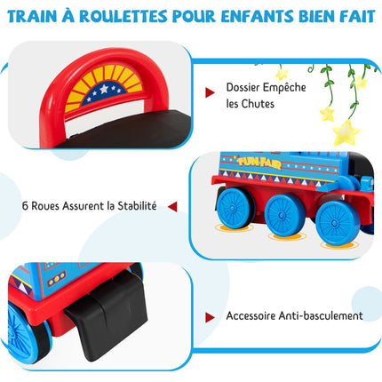 Kids 6V Ride-On Train With 16-Piece Track, Lights, Music