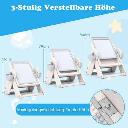 Kids 6-in-1 Activity Table & Easel Set with Storage
