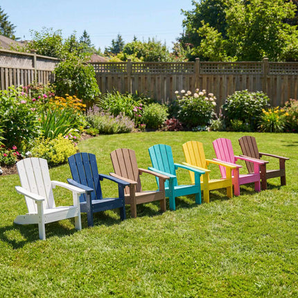 Kids Adirondack Chair, All-Weather HIPS, High Back, Brown