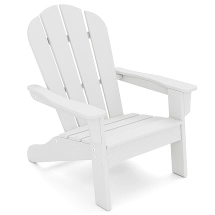 Kids Adirondack Chair, HDPE, Ergonomic Backrest, White