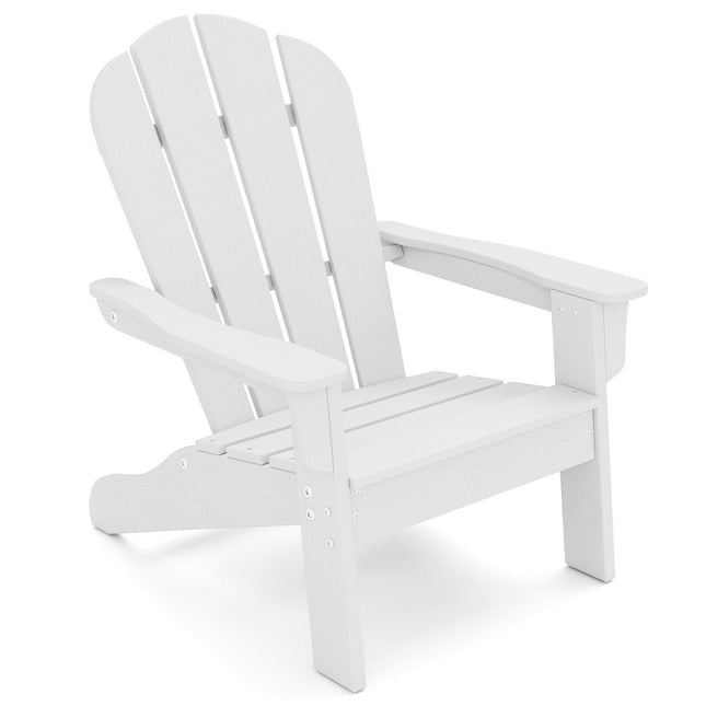 Kids Adirondack Chair, HDPE, Ergonomic Backrest, White