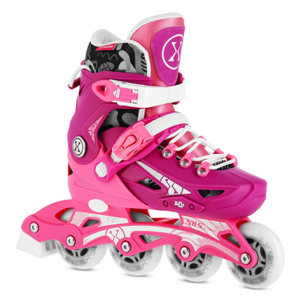 Kids Adjustable Inline Skates, Pink, Size 31–34