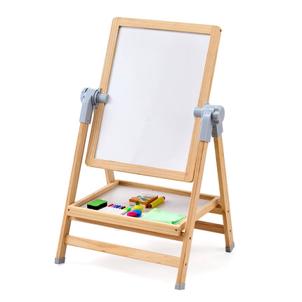 Kids Art Easel, 2-In-1 Magnetic Whiteboard & Chalkboard