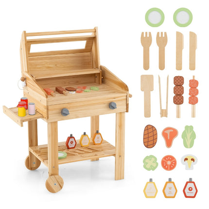 Kids BBQ Playset with Play Food & Grill Tools & Accessories Kitchen Set