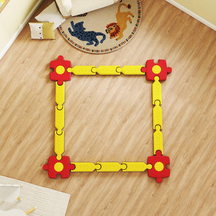 Kids Balance Beam Set, Customizable, Plastic, Yellow/Red