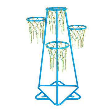 Kids Basketball Hoop Set, 4-Hoop Adjustable, 3 Balls