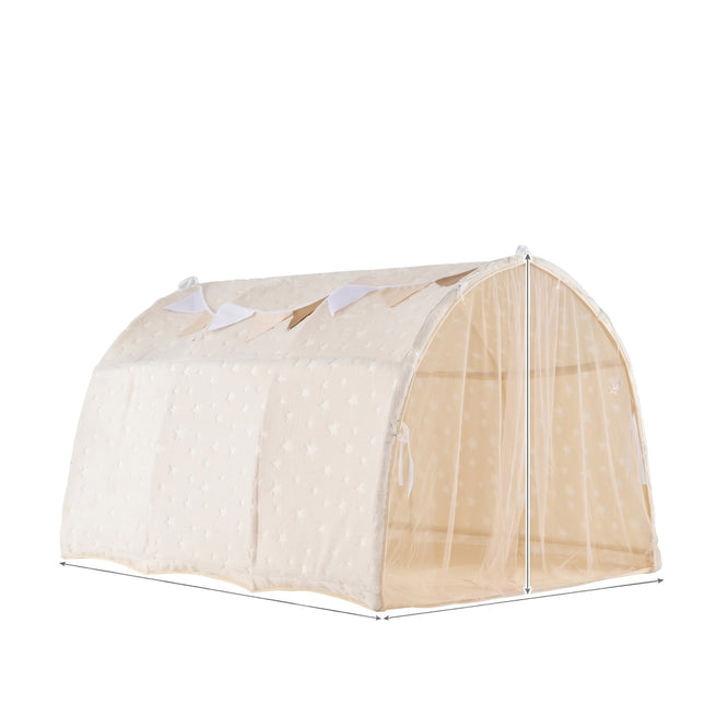 Kids Bed Tent with Glow Stars & Net Curtains
