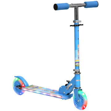 Kids' Blue Scooter with LED Wheels, Adjustable Handlebar