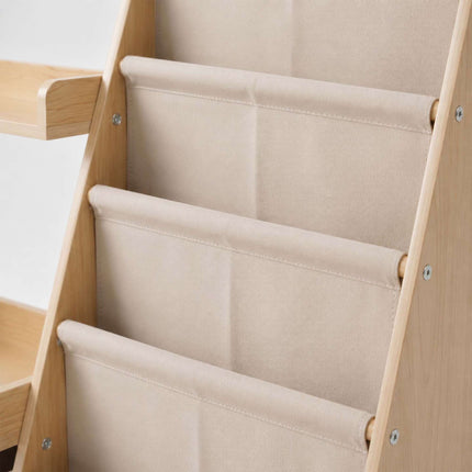Kids' Bookcase with Fabric Pockets & Removable Box