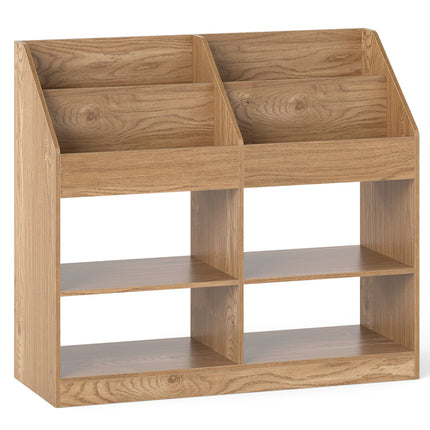 Kids Bookshelf, 3-Tier Display Rack, 4 Compartments