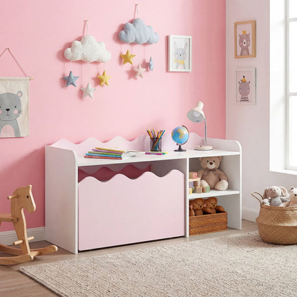 Kids Bookshelf & Toy Organizer with Movable Drawer - Pink