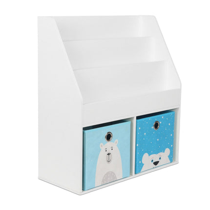 Kids' Bookshelf with Fabric Boxes and Shelves