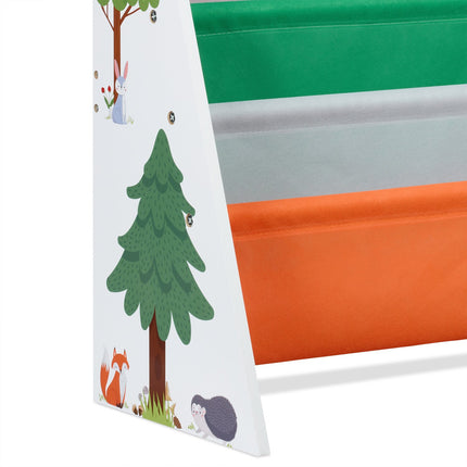 Kids' Bookshelf with Forest Animal Design
