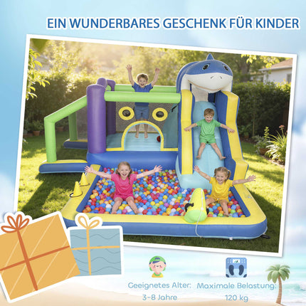 Kids Bounce House with Slide & Water Cannons, 8-in-1 Fun