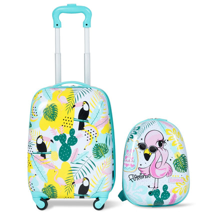 Kids Carry-On Luggage Set, 16in Suitcase, 12in Backpack