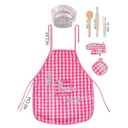 Kids' Chef Set - Apron, Hat, Glove, Rolling Pin, 7-Piece