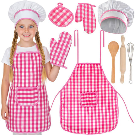 Kids' Chef Set - Apron, Hat, Glove, Rolling Pin, 7-Piece
