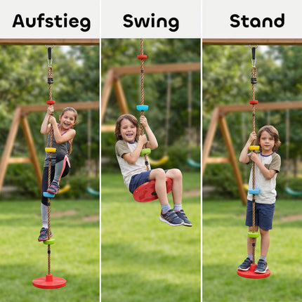 Kids Climbing Rope Set with Swing and Foot Holds