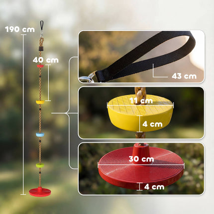 Kids Climbing Rope Set with Swing and Foot Holds