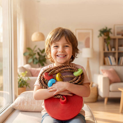 Kids Climbing Rope Set with Swing and Foot Holds