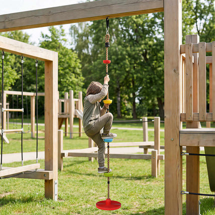 Kids Climbing Rope Set with Swing and Foot Holds